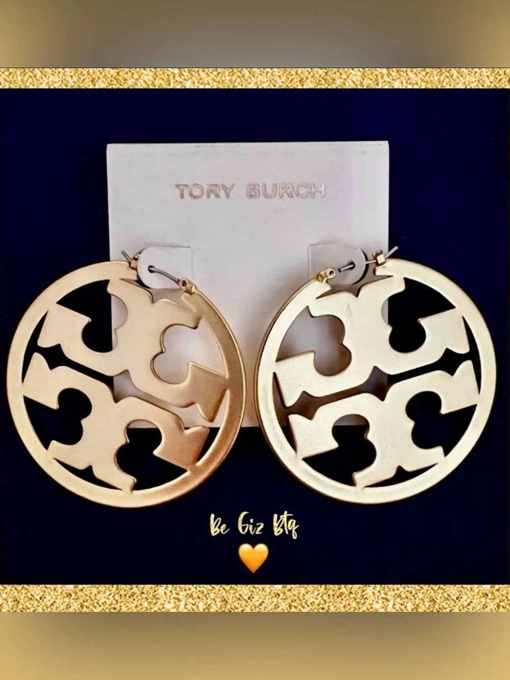 🔥🔥Tory Burch Authentic Miller Matte Gold Hoop Earrings